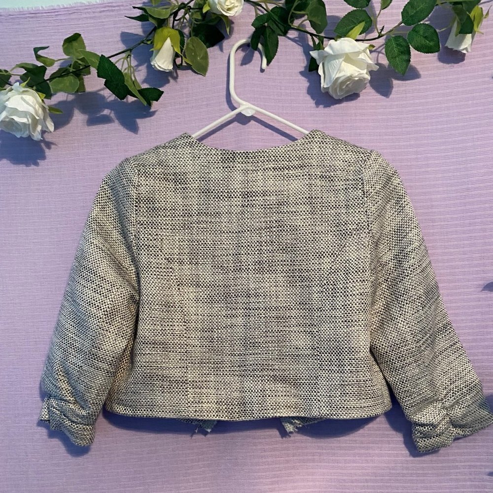NWT Aqua Tweed Raunchy and Amp Ruffled Cropped Blazer Size Medium! - Picture 11 of 15